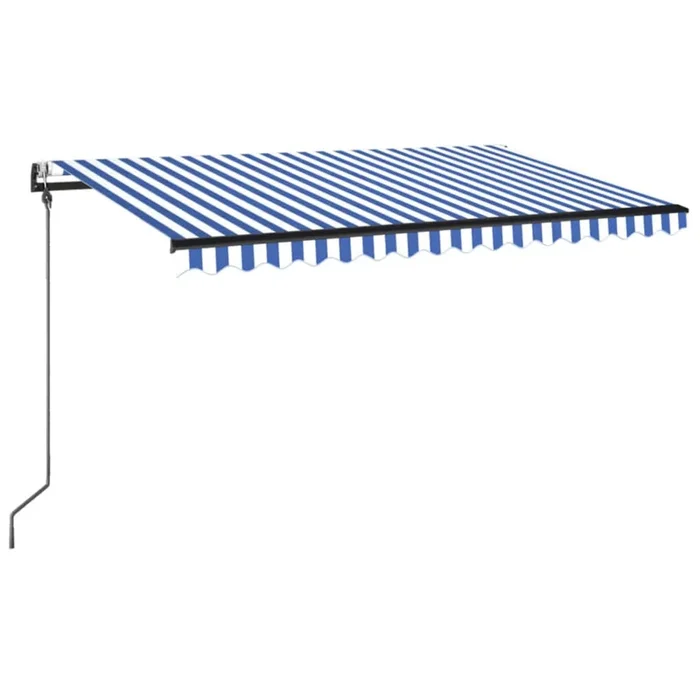 vidaXL Toldo automático retráctil azul y blanco 400×350 cm