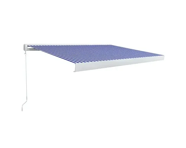 vidaXL toldo de carrete manual azul y blanco 350×250 cm | Brico Depôt Compra Oggi Stesso