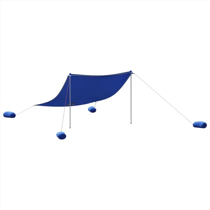 vidaXL Toldo de playa con anclas de arena azul 304×300 cm