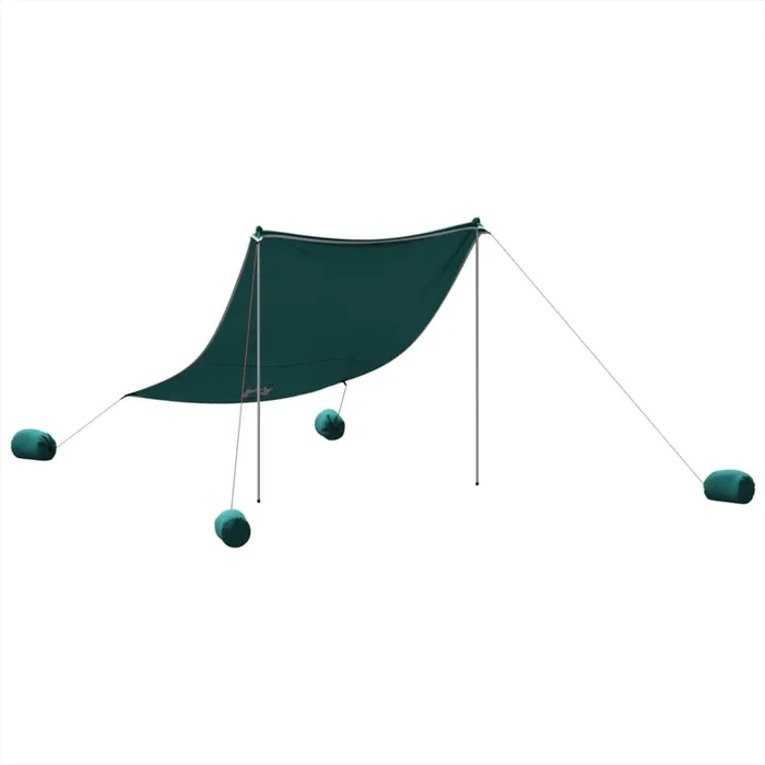 vidaXL Toldo de playa con anclas de arena verde 214×236 cm