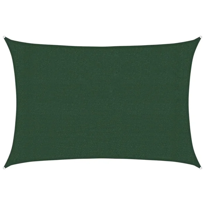 vidaXL Toldo de vela verde oscuro HDPE 160 g/m² 3×5 m