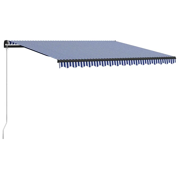 vidaXL Toldo manual retráctil azul y blanco 450×300 cm