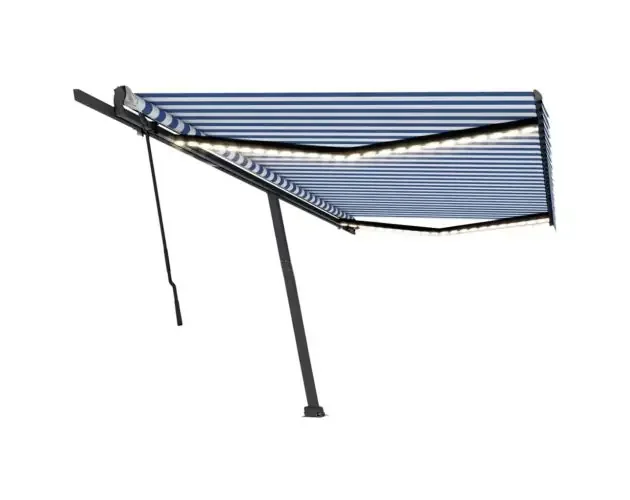 vidaXL toldo manual retráctil con LED azul y blanco 500×300 cm | Brico Depôt Professionale