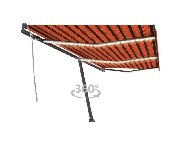 vidaXL toldo manual retráctil con luz LED naranja y marrón 600×300 cm | Brico Depôt Prezzo Basso