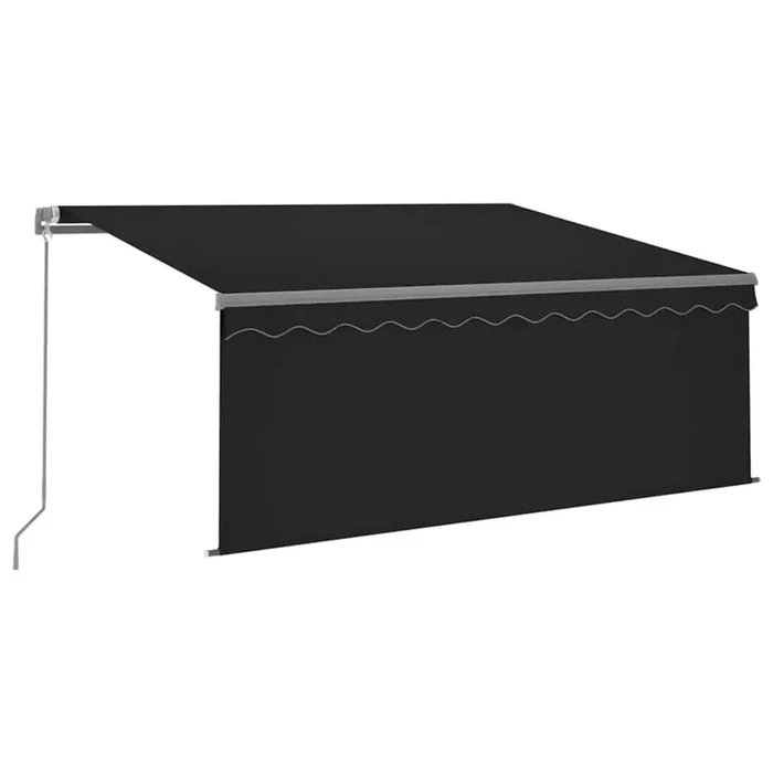 vidaXL Toldo manual retráctil con persiana y LED antracita 3×2,5 m