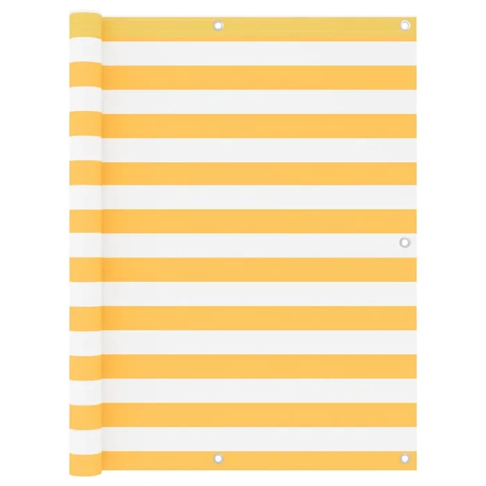 vidaXL Toldo para balcón tela oxford blanco y amarillo 120×500 cm