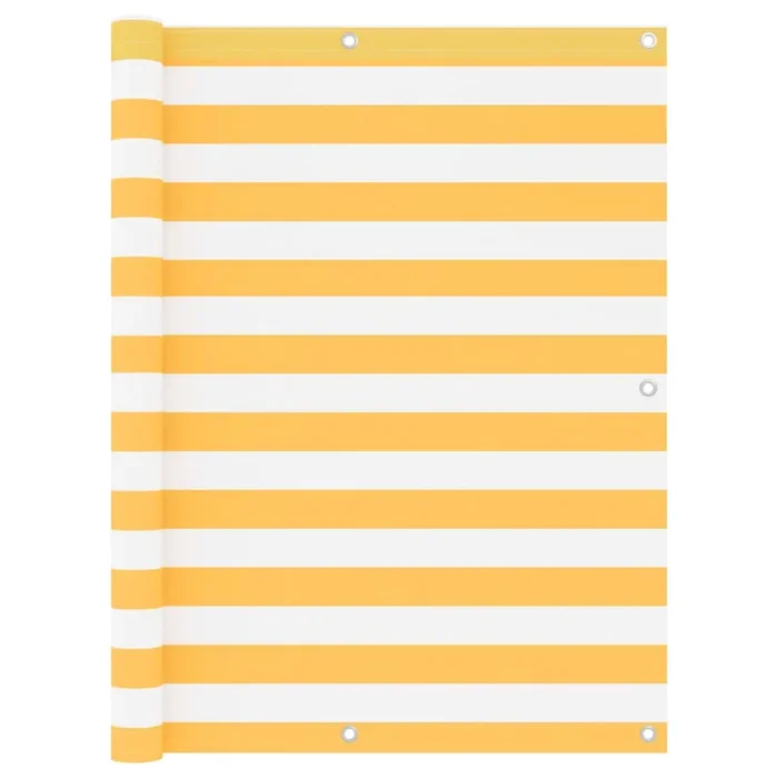 vidaXL Toldo para balcón tela oxford blanco y amarillo 120×600 cm