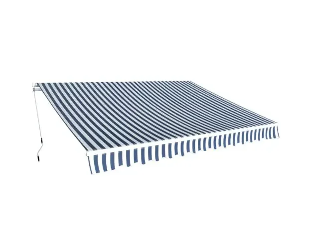 vidaXL toldo plegable de operación manual 350 cm azul y blanco | Brico Depôt Compra Oggi Stesso