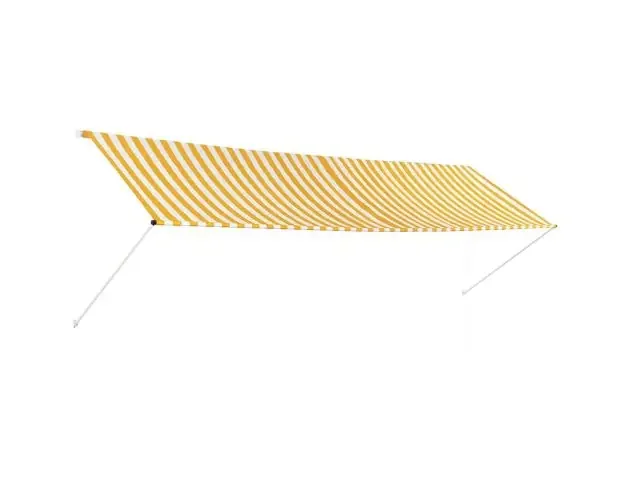 vidaXL toldo retráctil 400×150 cm amarillo y blanco | Brico Depôt Novità