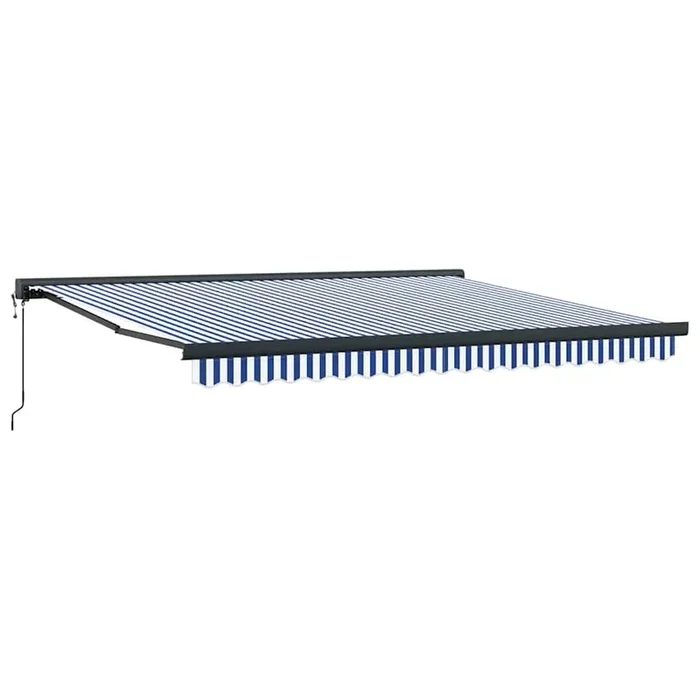 vidaXL Toldo retráctil aluminio y tela azul y blanco 4×3 m (2)
