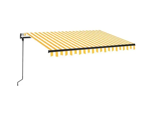 vidaXL toldo retráctil automático amarillo y blanco 350×250 cm | Brico Depôt Spedizione Mondiale