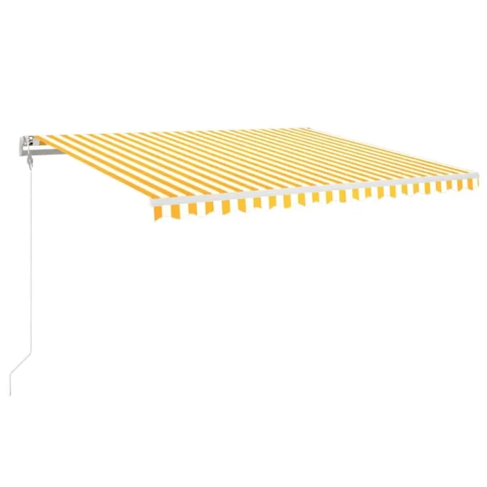 vidaXL Toldo retráctil automático amarillo y blanco 400×350 cm