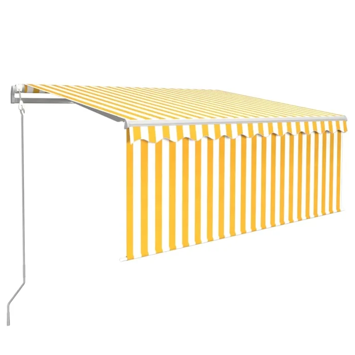 vidaXL Toldo retráctil automático con persiana LED amarillo 3,5×2,5 m
