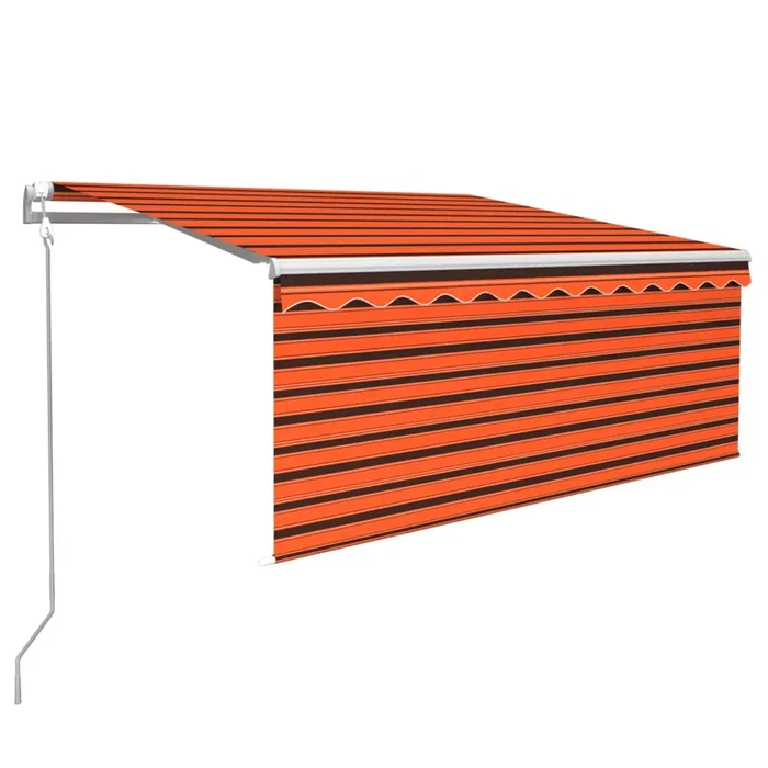 vidaXL Toldo retráctil automático con persiana naranja y marrón 3×2,5m