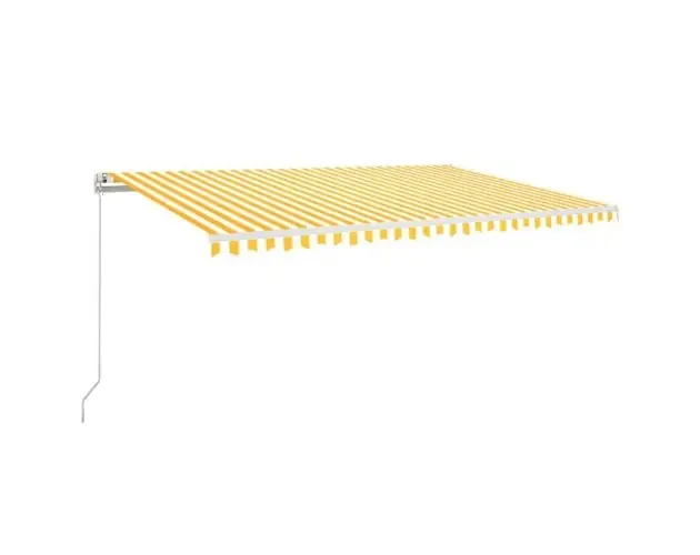 vidaXL toldo retráctil manual amarillo y blanco 500×300 cm | Brico Depôt Di Marca