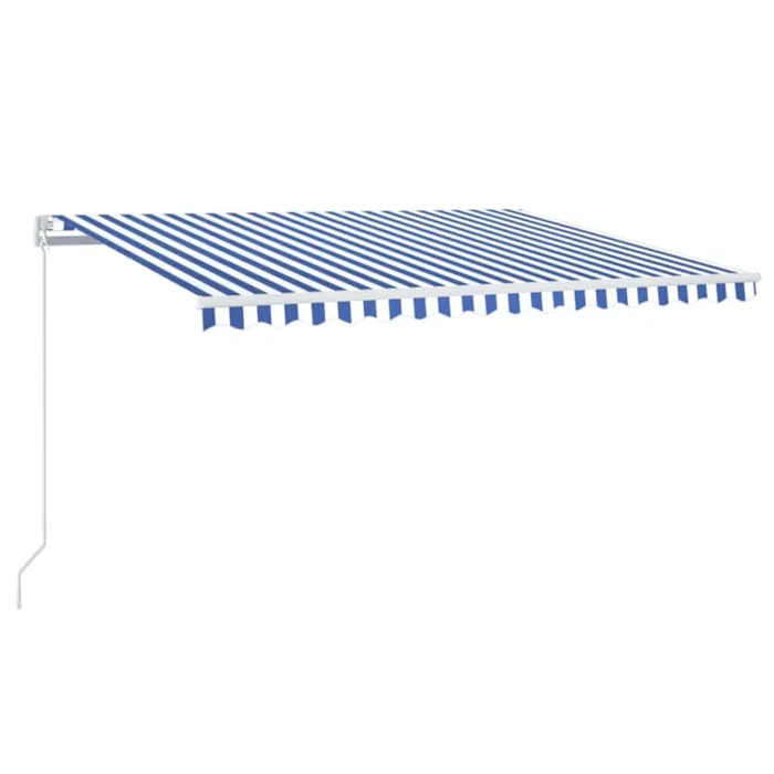 vidaXL Toldo retráctil manual con LED azul y blanco 400×300 cm (2)