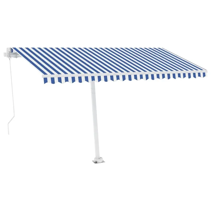 vidaXL Toldo retráctil manual con LED azul y blanco 400×300 cm