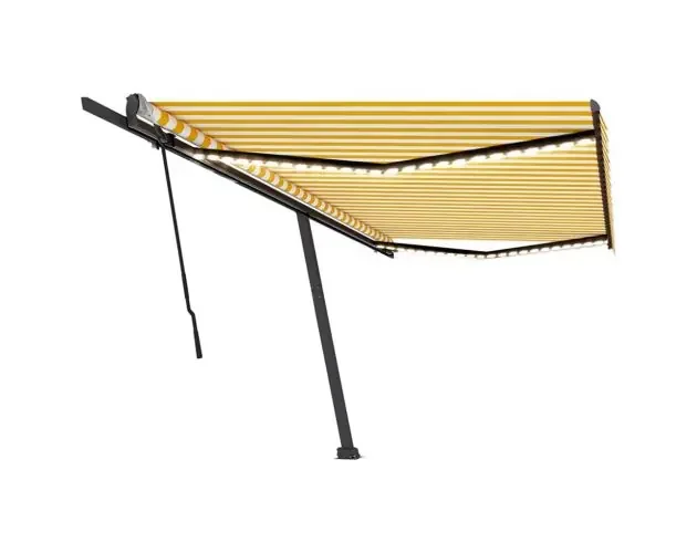 vidaXL toldo retráctil manual con luz LED amarillo y blanco 500×350 cm | Brico Depôt Autentico