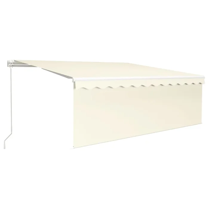 vidaXL Toldo retráctil manual con persiana y LED crema 4×3 m