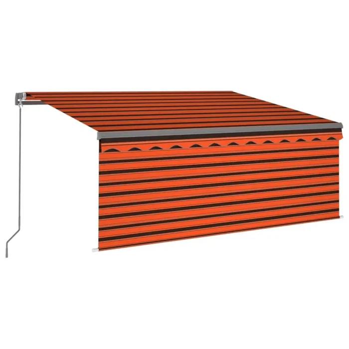 vidaXL Toldo retráctil manual con persiana y LED naranja/marrón 3×2,5m (2)