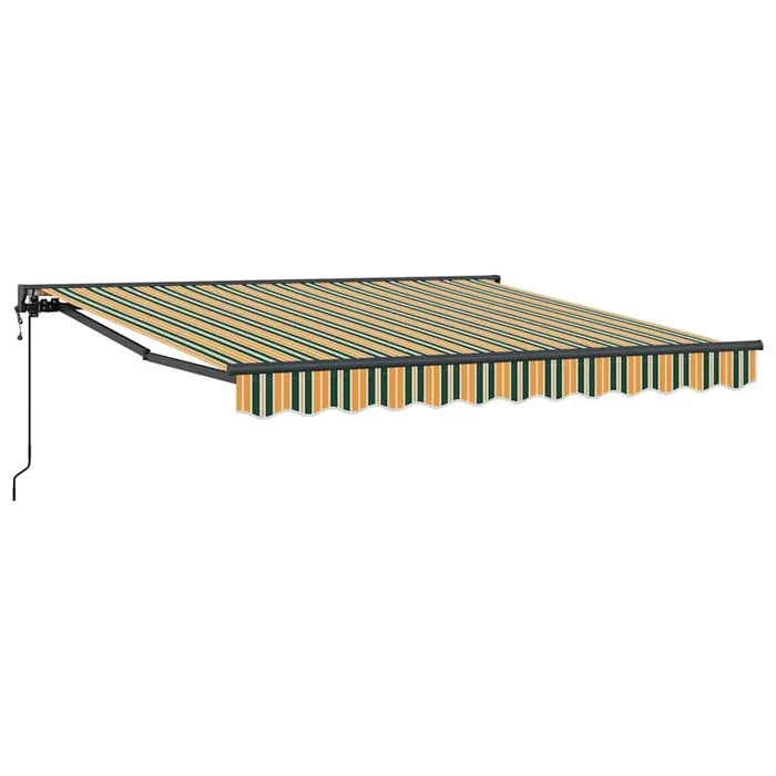 vidaXL Toldo Retráctil Verde y amarillo 300×250 cm tela