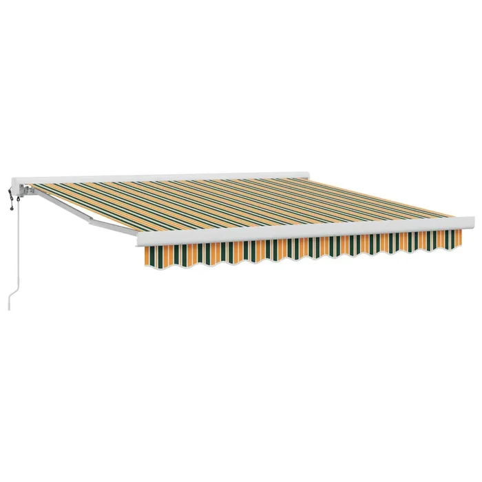 vidaXL Toldo Retráctil Verde y amarillo 300 x 250 cm Tela, Metal (2)