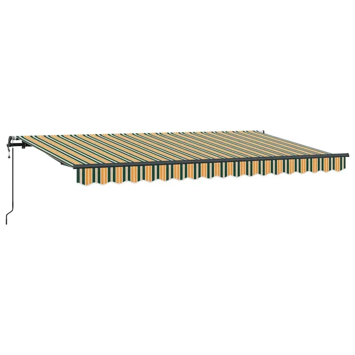 vidaXL Toldo Retráctil Verde y amarillo 400 x 200 cm (4)