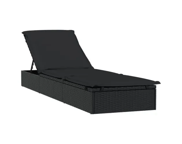 vidaXL tumbona 1 ud con cojín ratán sintético negro 201x55x62 cm | Brico Depôt Promo Stagionale