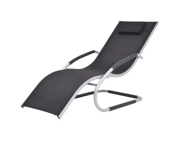 vidaXL tumbona con cojín aluminio y textilene negra | Brico Depôt Non Perdere