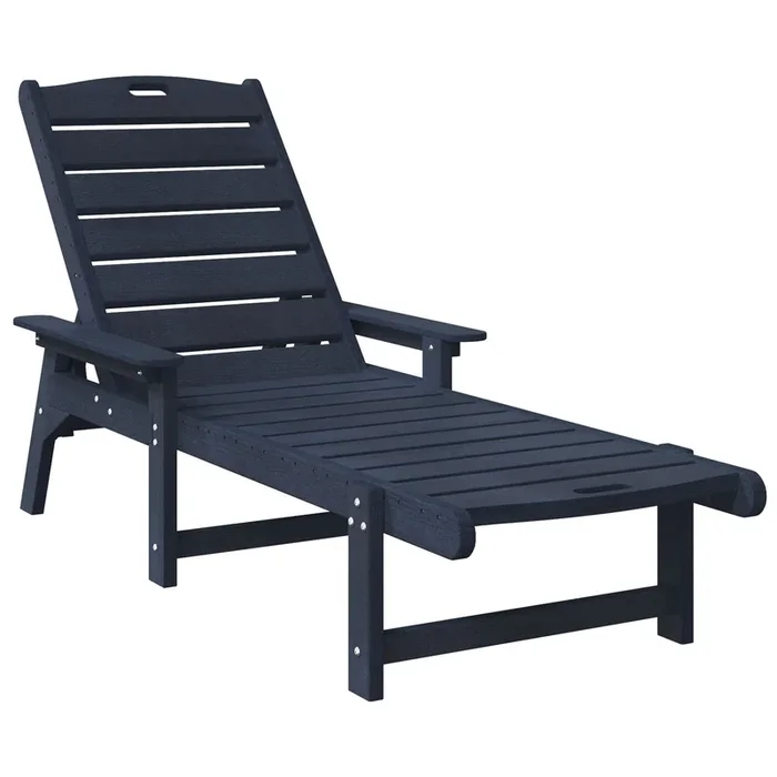 vidaXL Tumbona con cojín Azul Marino 73.5 x 92 x 90cm HDPE