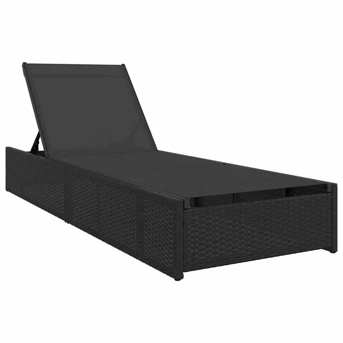 vidaXL Tumbona con cojín Negro 60 x 200 x 27cm ratán sintético