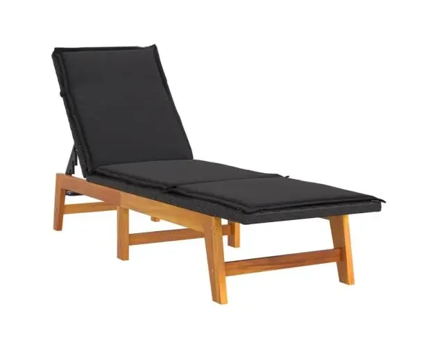 vidaXL tumbona con cojín ratán sintético y madera maciza acacia | Brico Depôt Compra Oggi Stesso