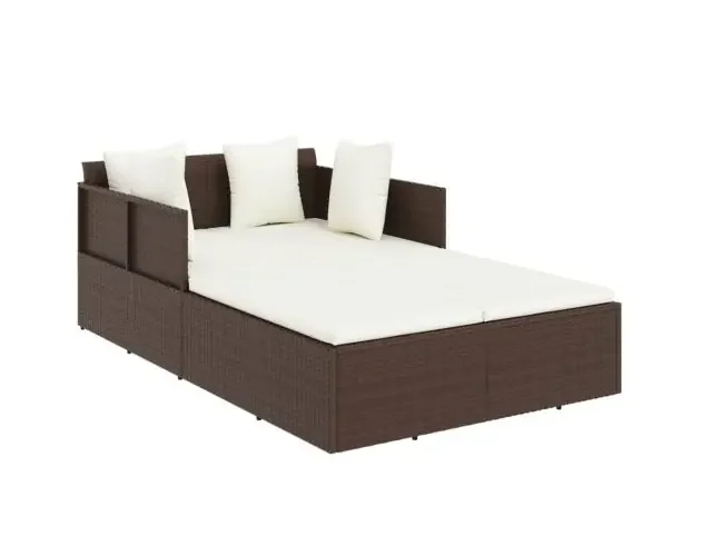 vidaXL tumbona con cojines ratán sintético marrón 182x118x63 cm | Brico Depôt Subito Disponibile