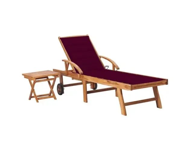 vidaXL tumbona con mesa y cojín madera maciza de teca | Brico Depôt Spedizione Espresso