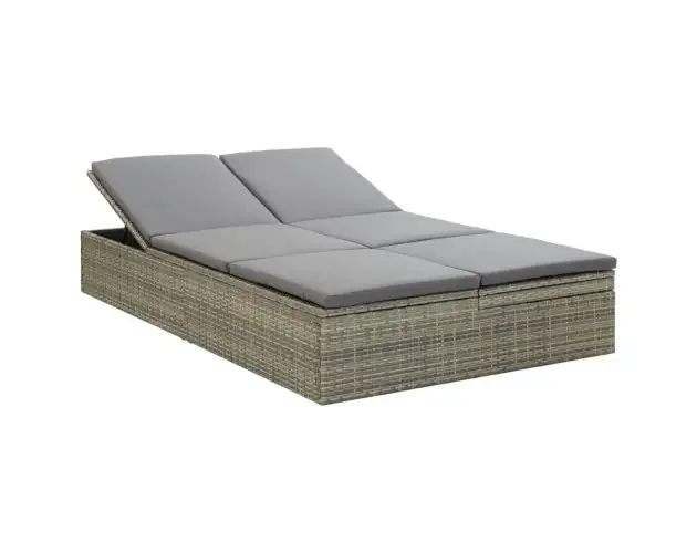 vidaXL tumbona convertible con cojín de ratán sintético gris | Brico Depôt Migliore Qualità