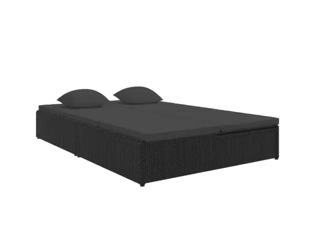 vidaXL tumbona convertible con cojines de ratán sintético negro | Brico Depôt Subito Disponibile