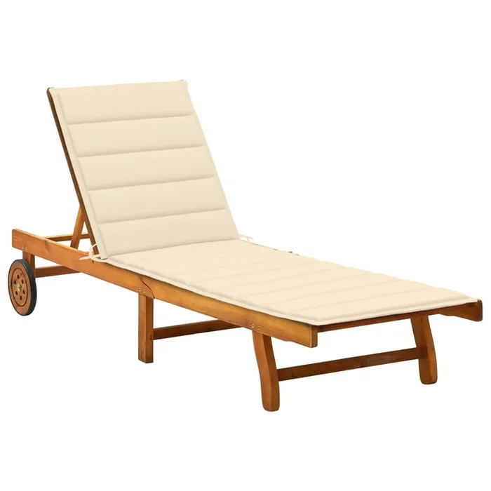 vidaXL Tumbona de jardín con cojín madera maciza de acacia (21)