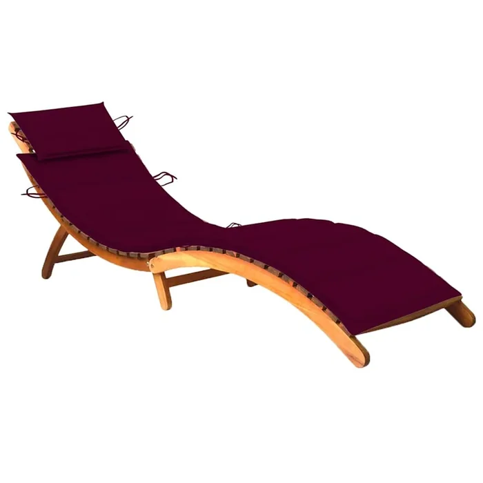 vidaXL Tumbona de jardín con cojín madera maciza de acacia (25)