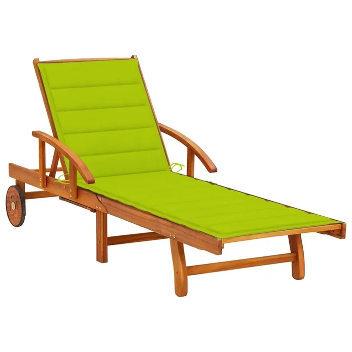 vidaXL Tumbona de jardín con cojín madera maciza de acacia (44)
