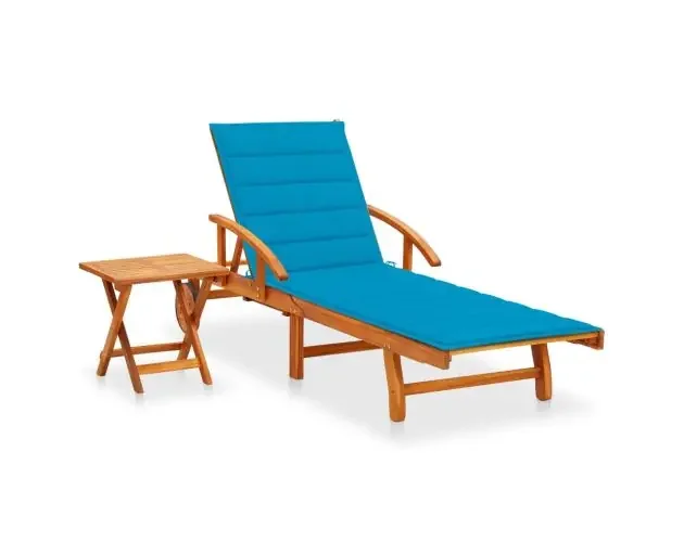 vidaXL tumbona de jardín con mesa y cojín madera maciza de acacia | Brico Depôt Esclusivo