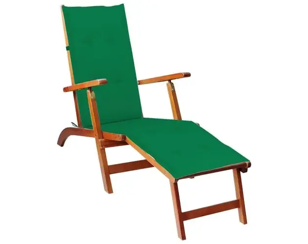 vidaXL tumbona de jardín con reposapiés y cojín madera maciza acacia | Brico Depôt Nuovo Arrivo
