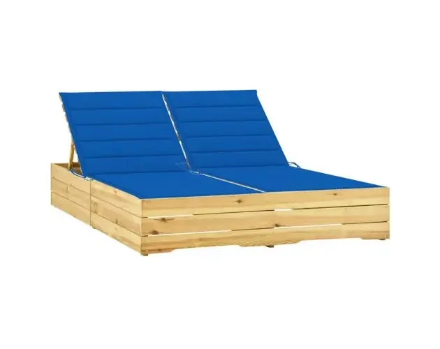 vidaXL tumbona doble y cojines madera pino impregnada azul royal | Brico Depôt Prezzo Conveniente