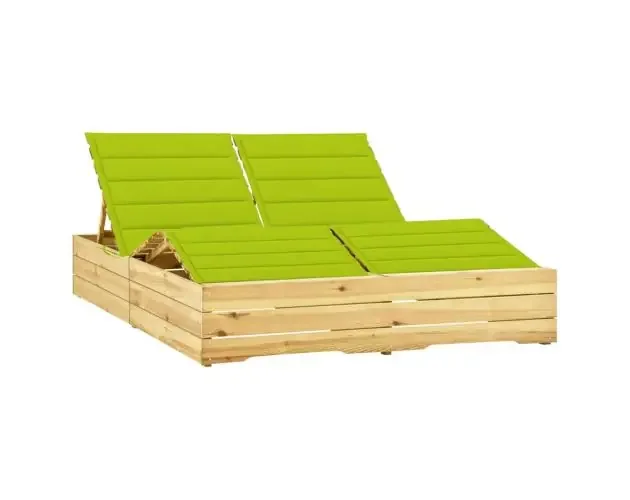 vidaXL tumbona doble y cojines verde brillante madera pino impregnada | Brico Depôt Consegna Rapida