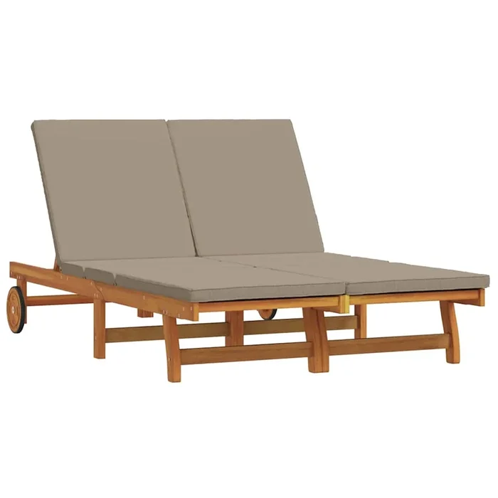 vidaXL Tumbona Marrón 125 x 200 x 84cm Madera maciza de Acacia (4)