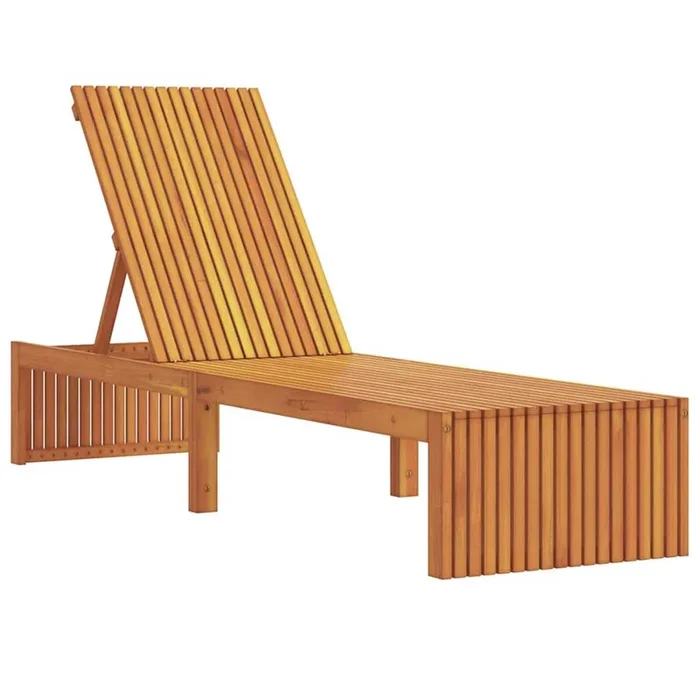 vidaXL Tumbona Marrón 200 x 55 x 94cm Madera maciza de Acacia (2)