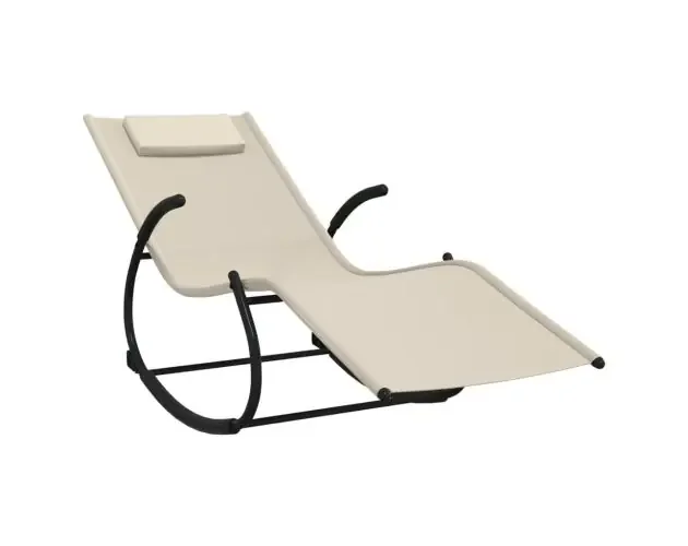 vidaXL tumbona mecedora de acero y textileno crema | Brico Depôt Compra Online