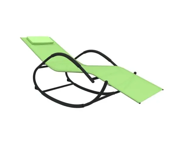 vidaXL tumbona mecedora de acero y textileno verde | Brico Depôt Migliore Qualità