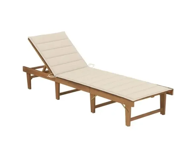 vidaXL tumbona plegable con cojín madera maciza de acacia | Brico Depôt Occasione