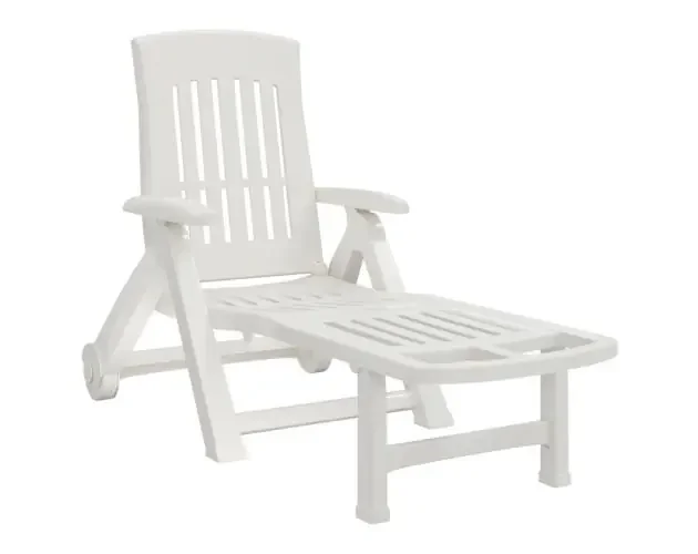 vidaXL tumbona plegable con ruedas pp blanco | Brico Depôt Spedizione Gratuita