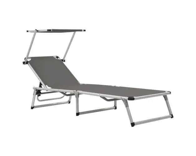 vidaXL tumbona plegable con techo aluminio y textileno gris | Brico Depôt Subito Disponibile